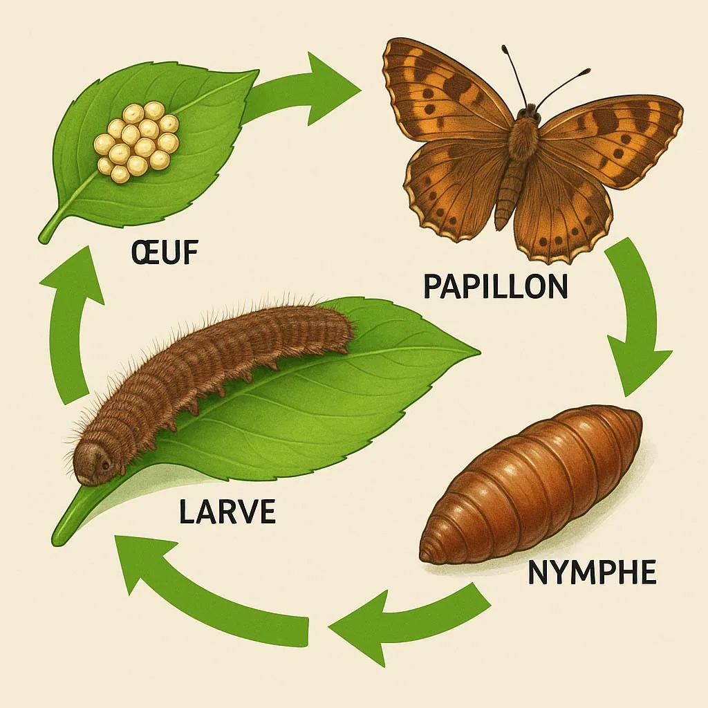 Cycle de vie de la chenille marron