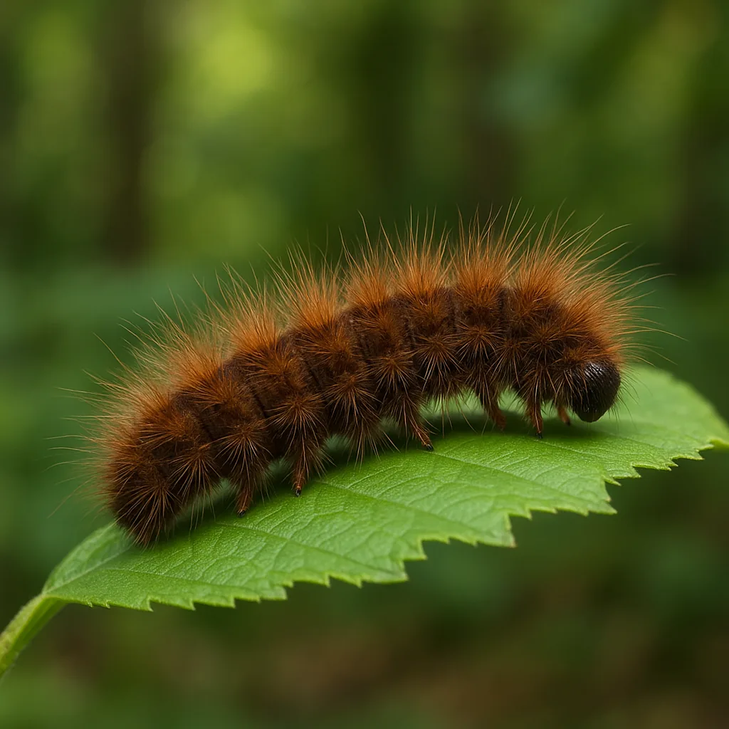 Chenille marron poilue