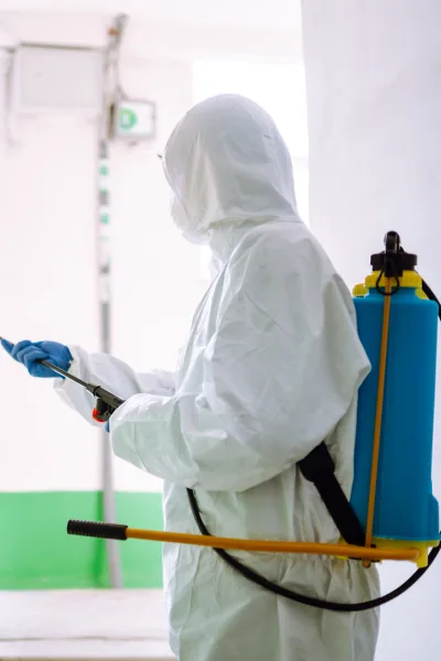 Technicien en tenue de protection